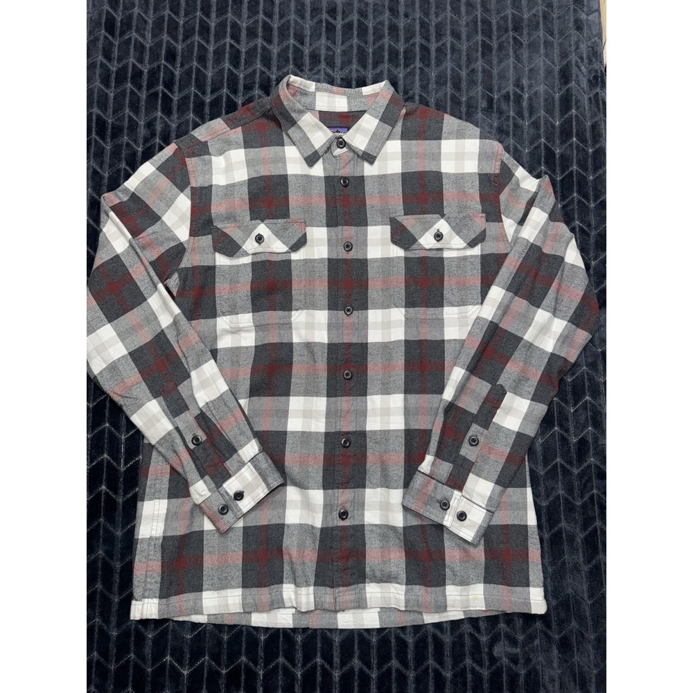 Patagonia Mens Fjord Flannel Plaid Button Up Shirt Size Large